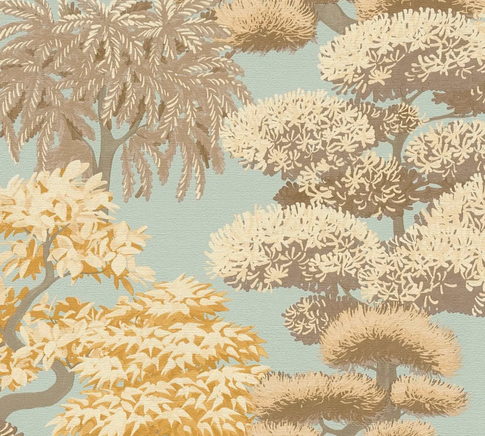 Vliestapete Dschungel Tropisch Blau Beige 79161-4