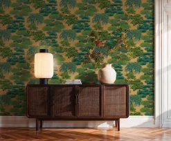 Vliestapete Dschungel Tropisch Grün Gold Metallic 79161-2