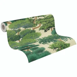 Vliestapete Dschungel Tropisch Beige Grün 79161-1