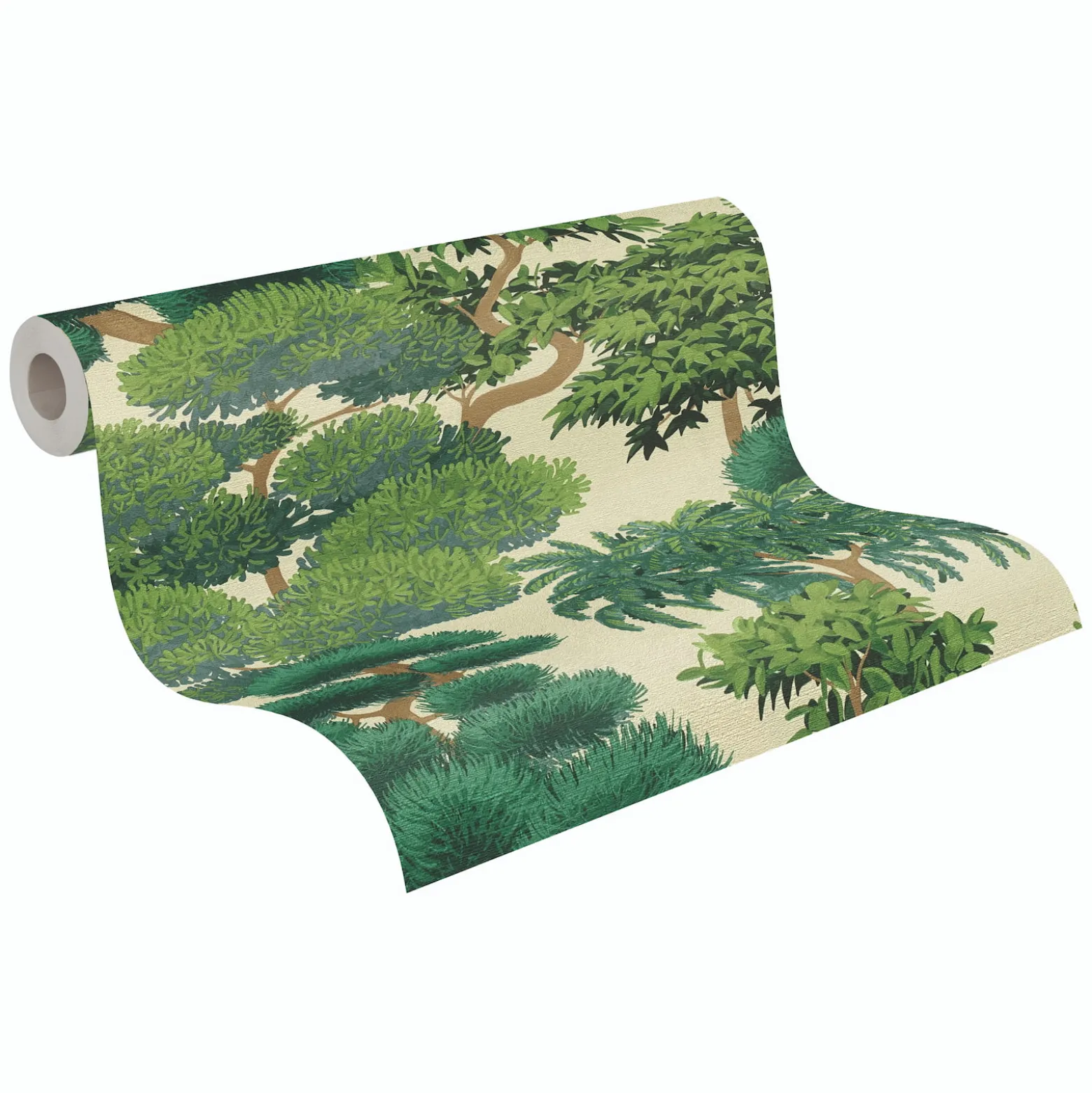 Vliestapete Dschungel Tropisch Beige Grün 79161-1