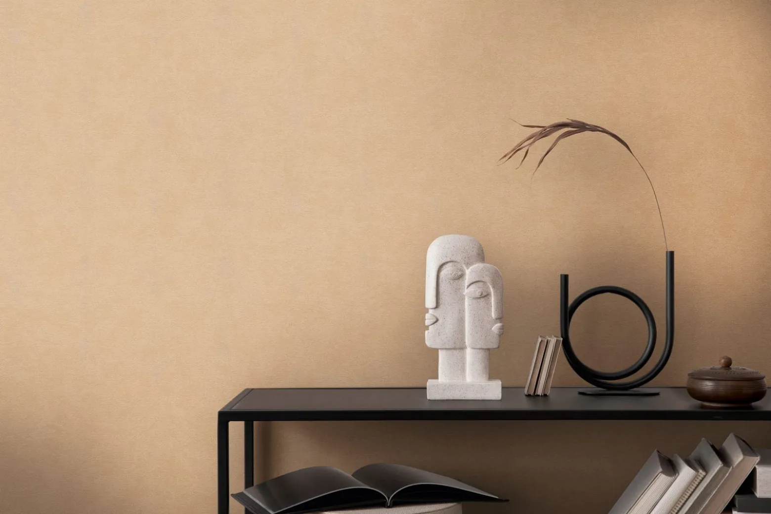 Vliestapete Einfarbig Meliert Beige Braun 39938-5