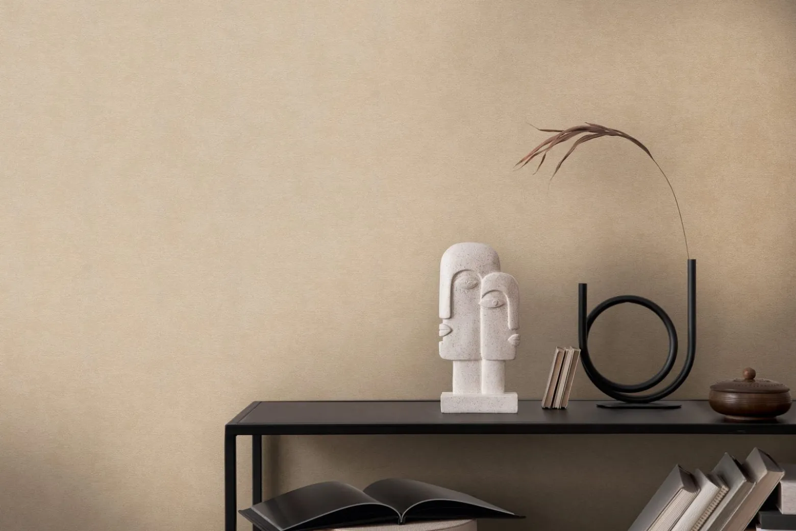 Vliestapete Einfarbig Meliert Modern Beige 39938-6