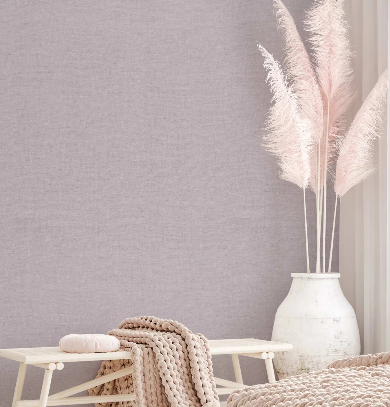 Vliestapete Einfarbig Struktur Textil Optik Rosa 82352