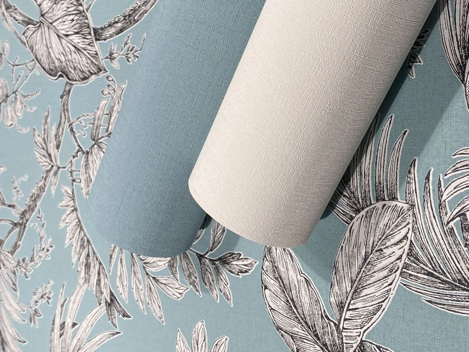 Vliestapete Einfarbig Struktur Textil Optik Blau 82353
