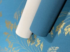 Vliestapete Einfarbig Struktur Textil Optik Petrol 82351