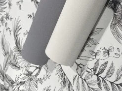 Vliestapete Einfarbig Struktur Textil Optik Grau 82350