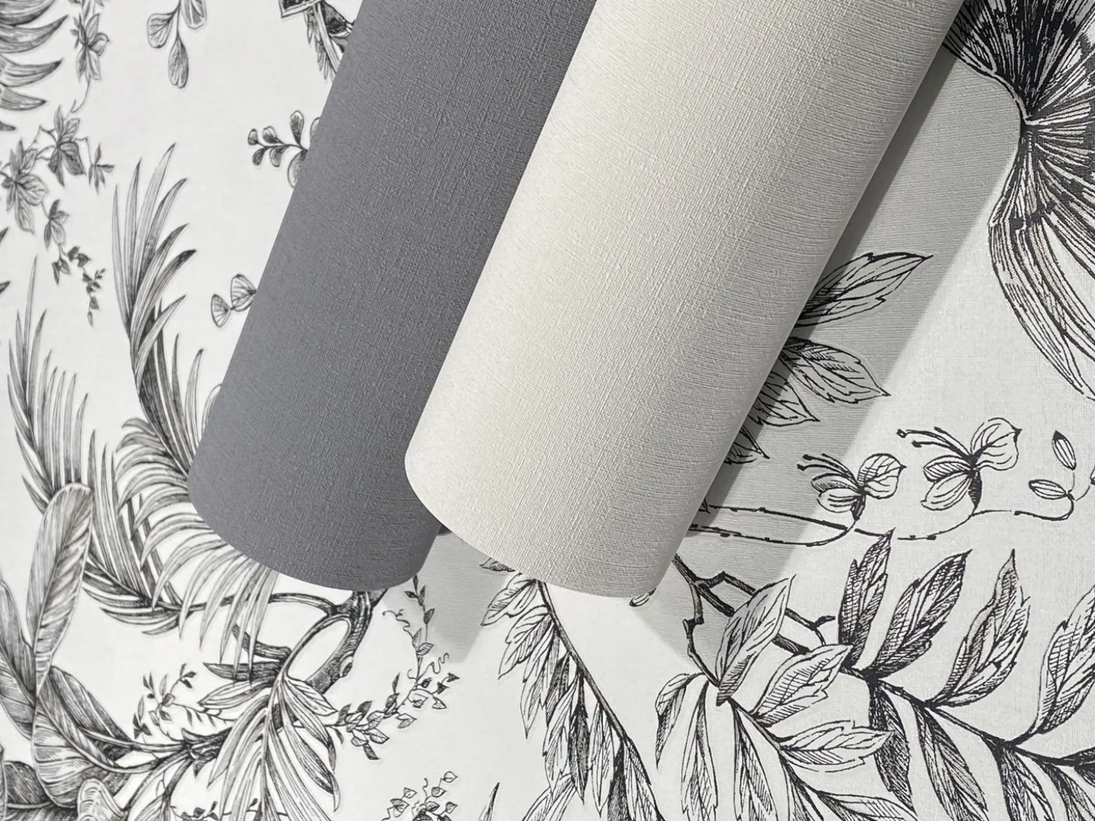 Vliestapete Einfarbig Struktur Textil Optik Grau 82350