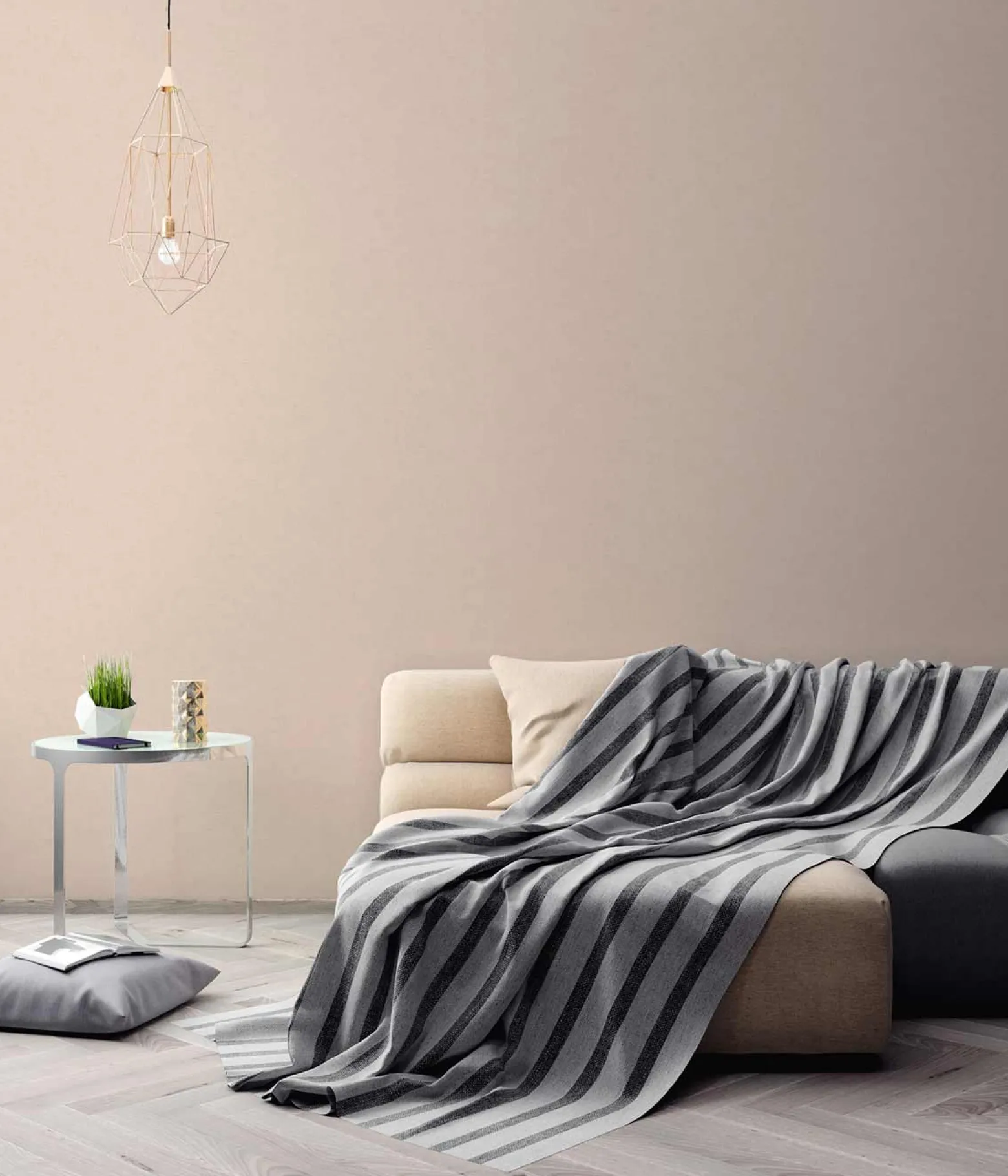Vliestapete Einfarbig Struktur rosa-beige Glitzer 38197-8