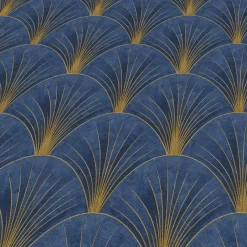 Vliestapete Elle Art Deco Blau Gold Metallic 10451-08