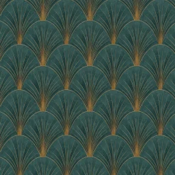 Vliestapete Elle Art Deco Grün Gold Metallic 10451-19