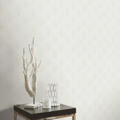 Vliestapete Elle Art Deco Weiß Creme Glitzer 10451-31