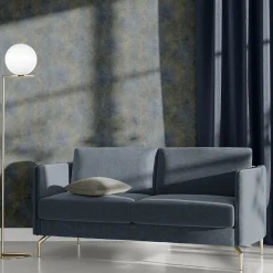 Vliestapete Elle Beton Optik Blau Gold Metallic 10438-08