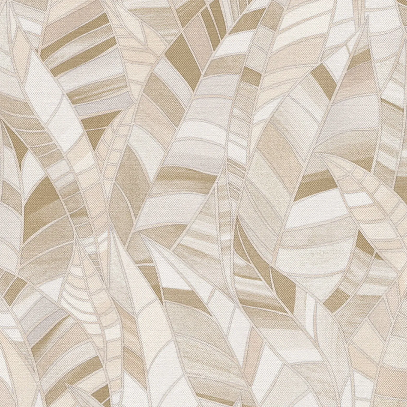 Vliestapete Elle Blätter Beige Creme Glitzer 10446-02