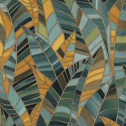 Vliestapete Elle Blätter Grün Gelb Gold Metallic 10446-19