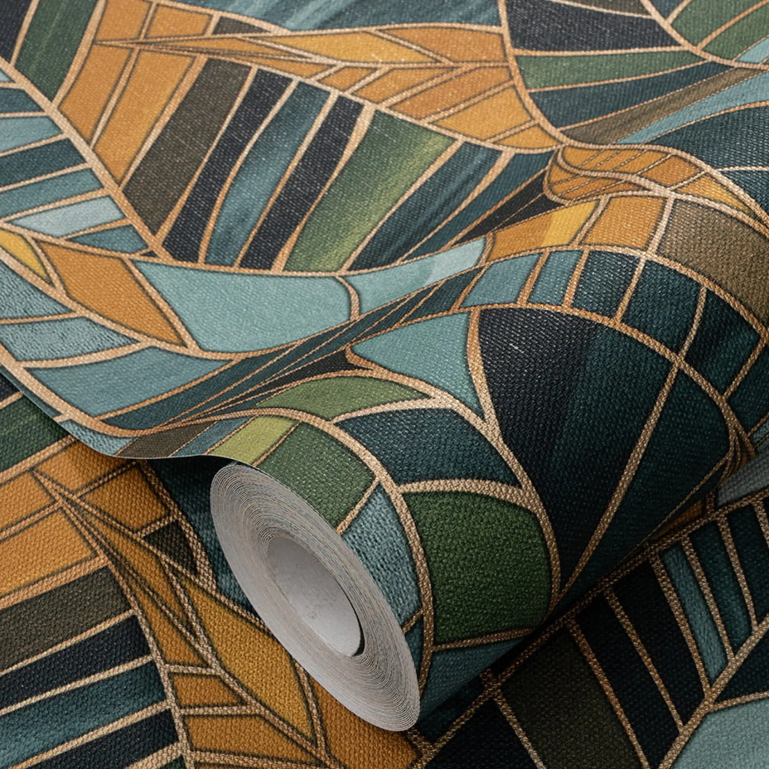 Vliestapete Elle Blätter Grün Gelb Gold Metallic 10446-19