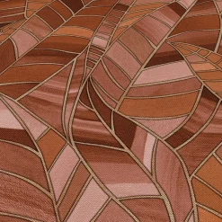 Vliestapete Elle Blätter Rot Orange Gold Metallic 10446-13