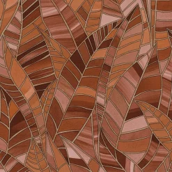 Vliestapete Elle Blätter Rot Orange Gold Metallic 10446-13