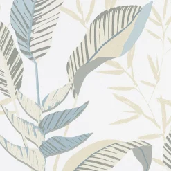 Vliestapete Elle Blätter Weiß Grün Beige 10332-07