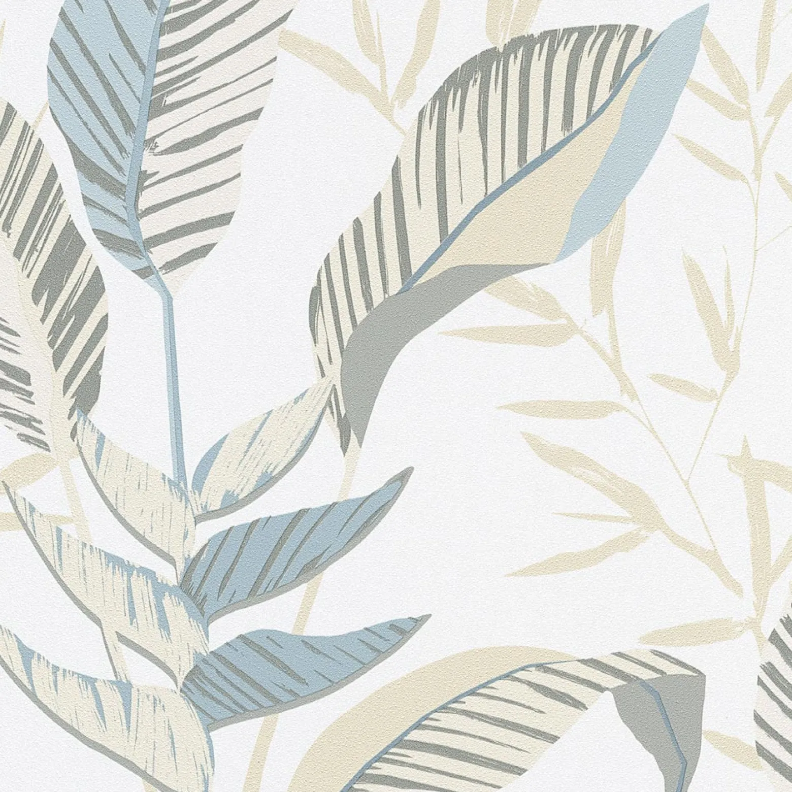 Vliestapete Elle Blätter Weiß Grün Beige 10332-07