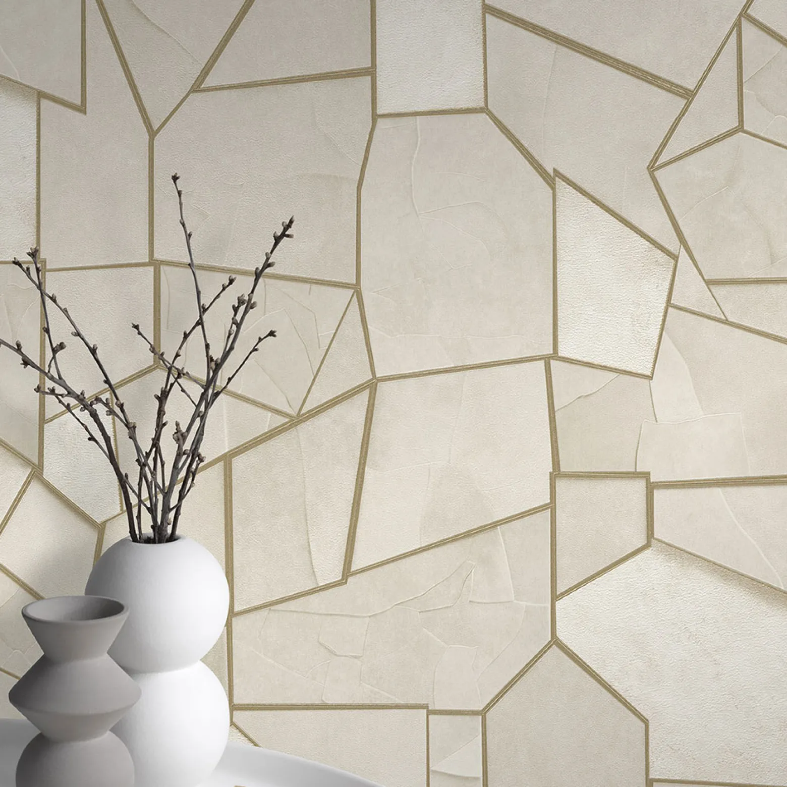 Vliestapete Elle Grafik Beige Gold Metallic 10445-02