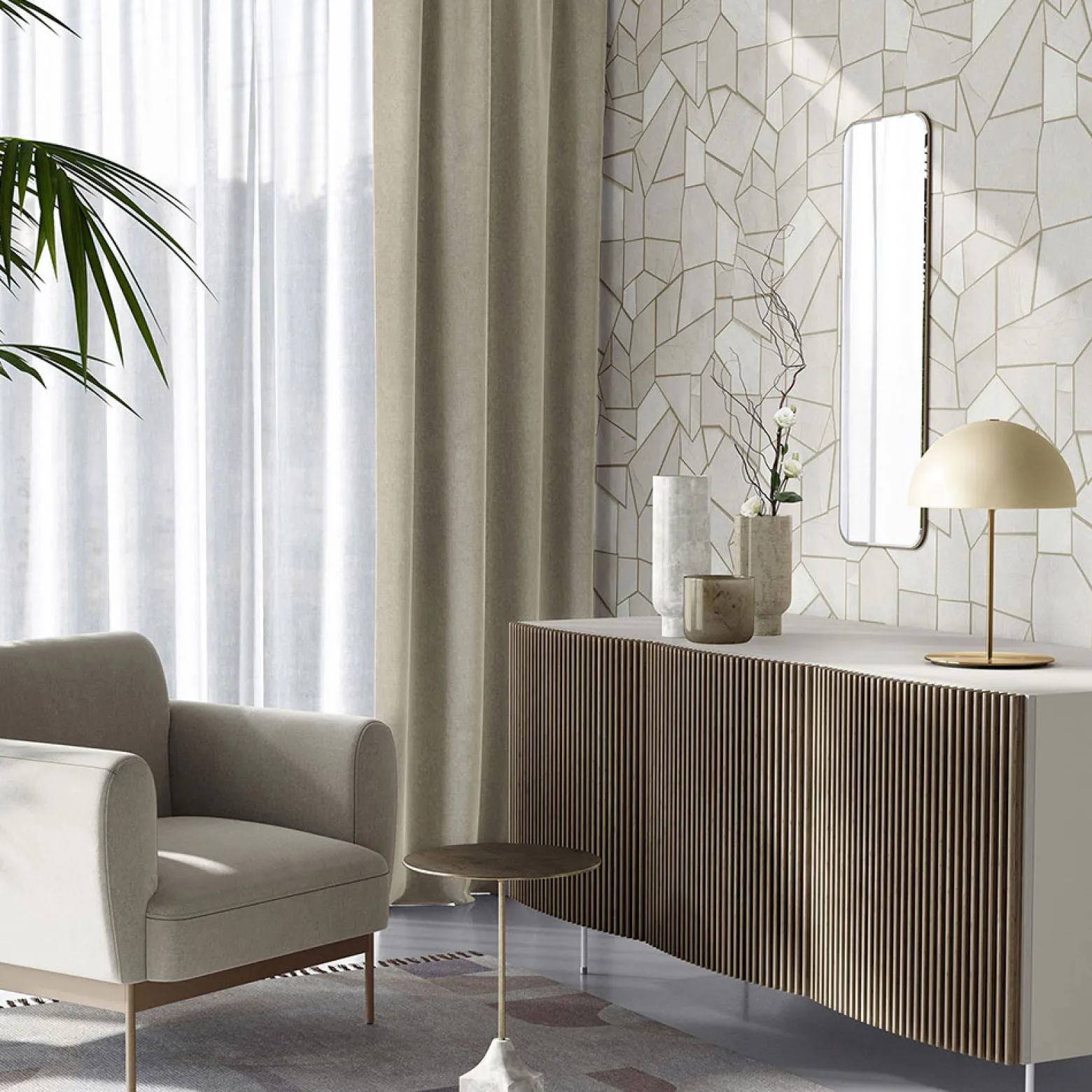 Vliestapete Elle Grafik Beige Gold Metallic 10445-02