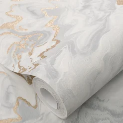 Vliestapete Elle Marmor Grau Gold Metallic 10447-31