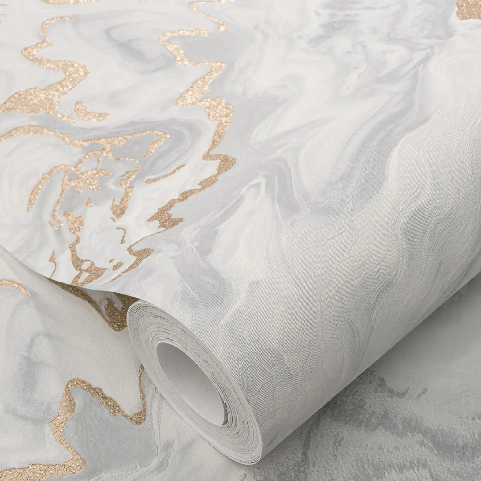 Vliestapete Elle Marmor Grau Gold Metallic 10447-31