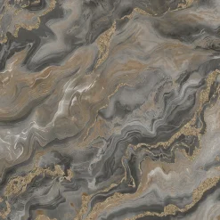 Vliestapete Elle Marmor Taupe Gold Metallic 10447-37