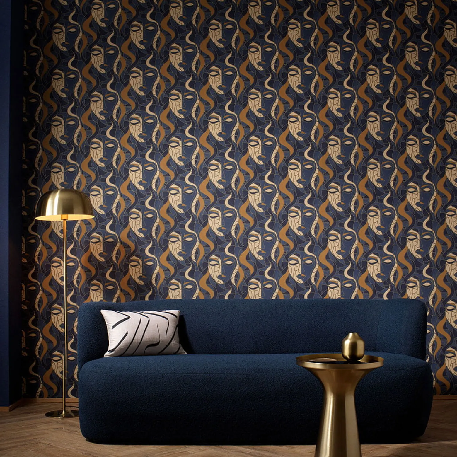 Vliestapete Elle Mosaik Blau Beige Gold Metallic 10458-08