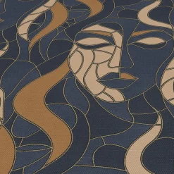 Vliestapete Elle Mosaik Blau Beige Gold Metallic 10458-08