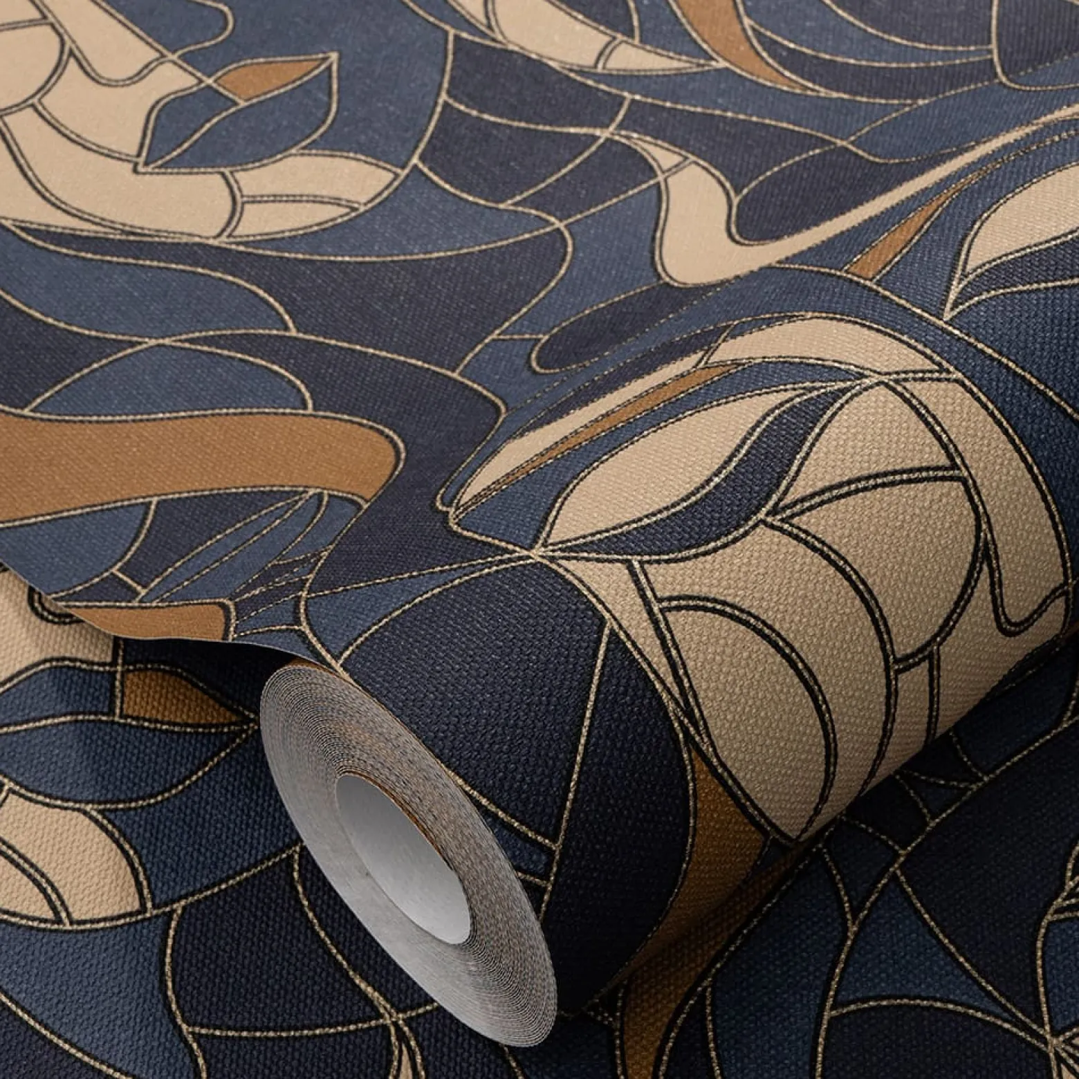 Vliestapete Elle Mosaik Blau Beige Gold Metallic 10458-08