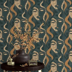Vliestapete Elle Mosaik Grün Beige Gold Metallic 10458-19