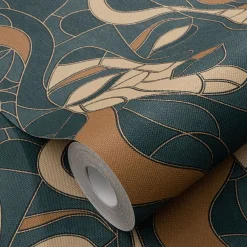Vliestapete Elle Mosaik Grün Beige Gold Metallic 10458-19