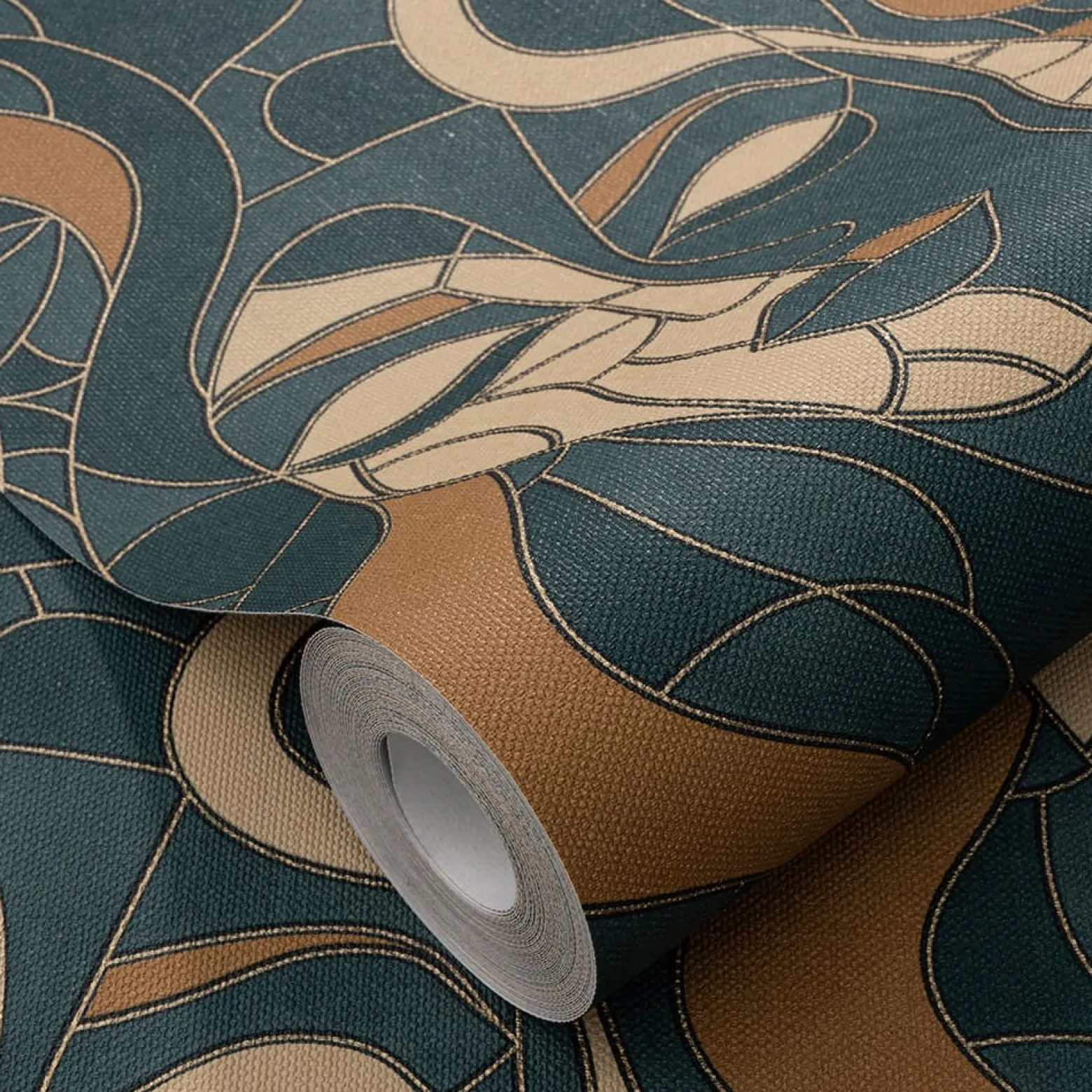 Vliestapete Elle Mosaik Grün Beige Gold Metallic 10458-19