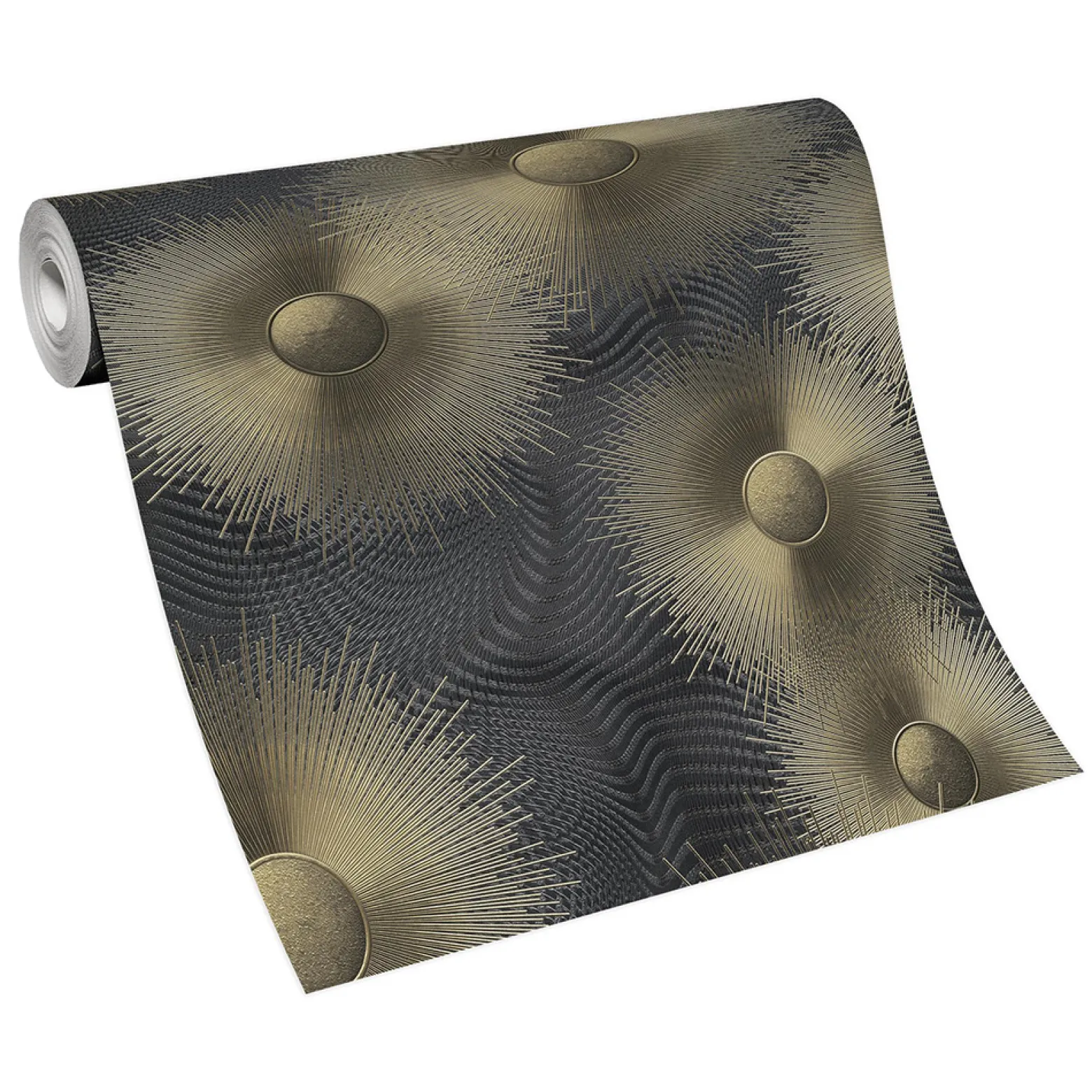 Vliestapete ELLE Sonne Kreise schwarz Metallic 10191-15