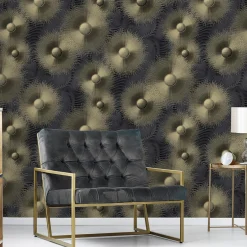Vliestapete ELLE Sonne Kreise schwarz Metallic 10191-15