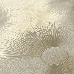 Vliestapete ELLE Sonne Kreise beige Metallic 10191-02