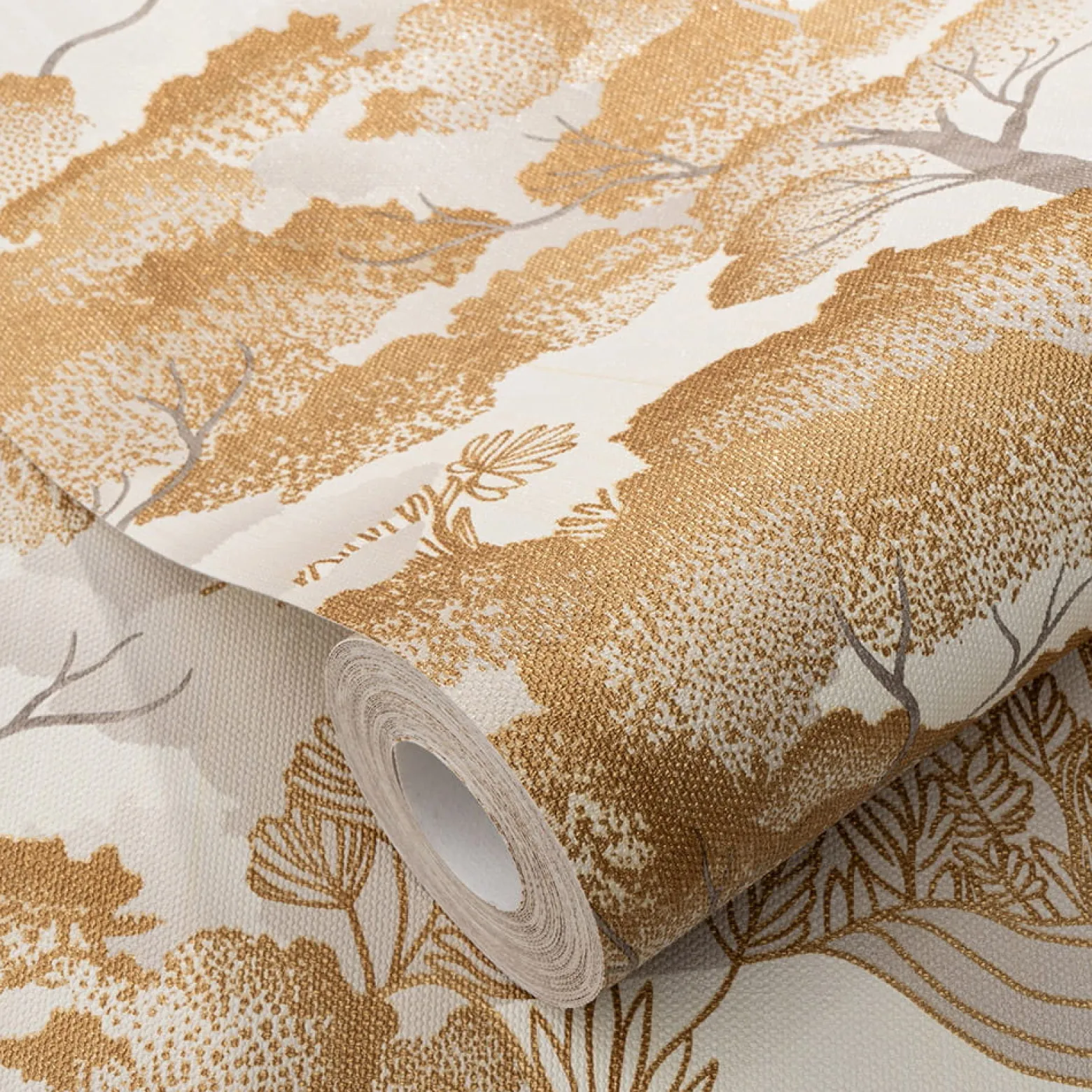 Vliestapete Elle Wald Creme Gold Metallic 10448-30