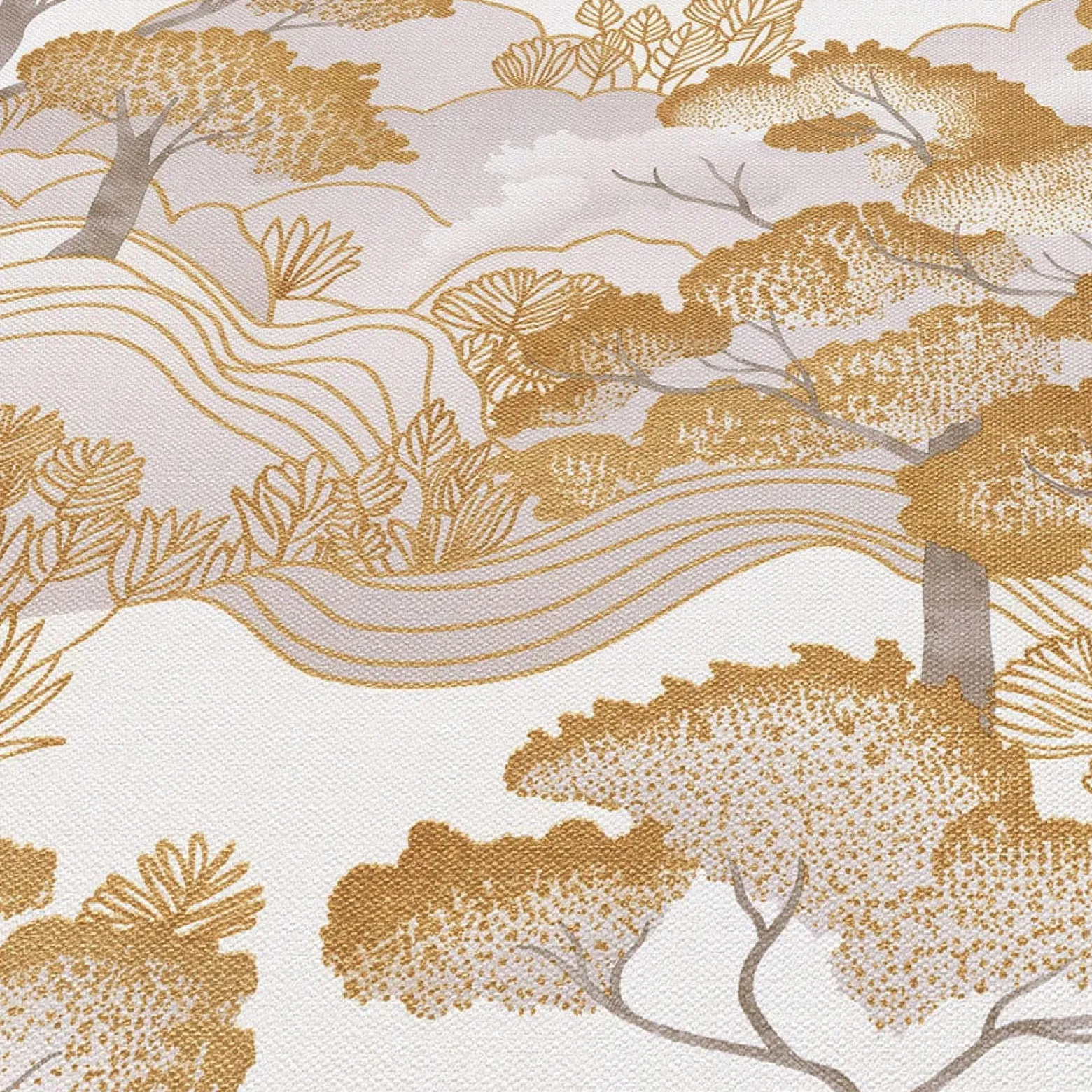 Vliestapete Elle Wald Creme Gold Metallic 10448-30