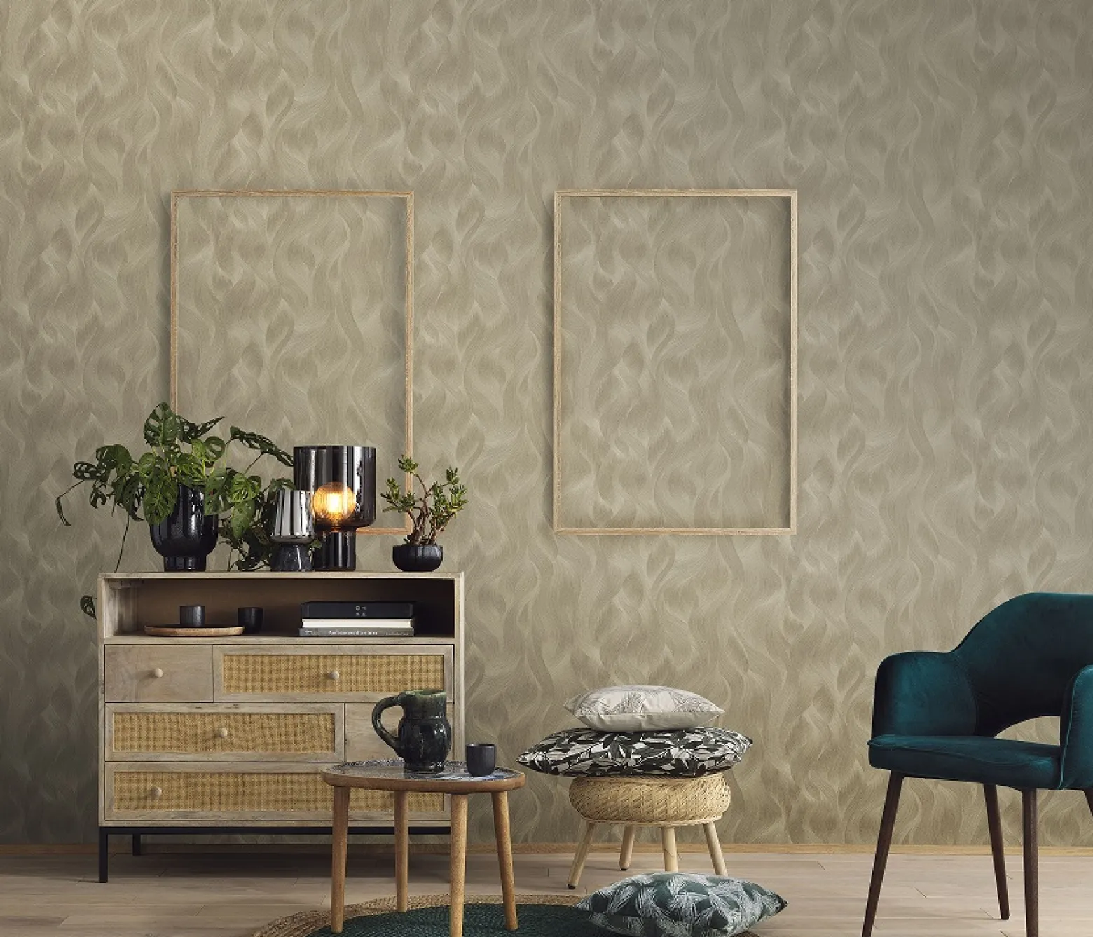 Vliestapete Elle Wellen-Muster gold Glanz 10151-30