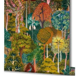 Vliestapete Exotisch Pflanzen Grün Orange 47652
