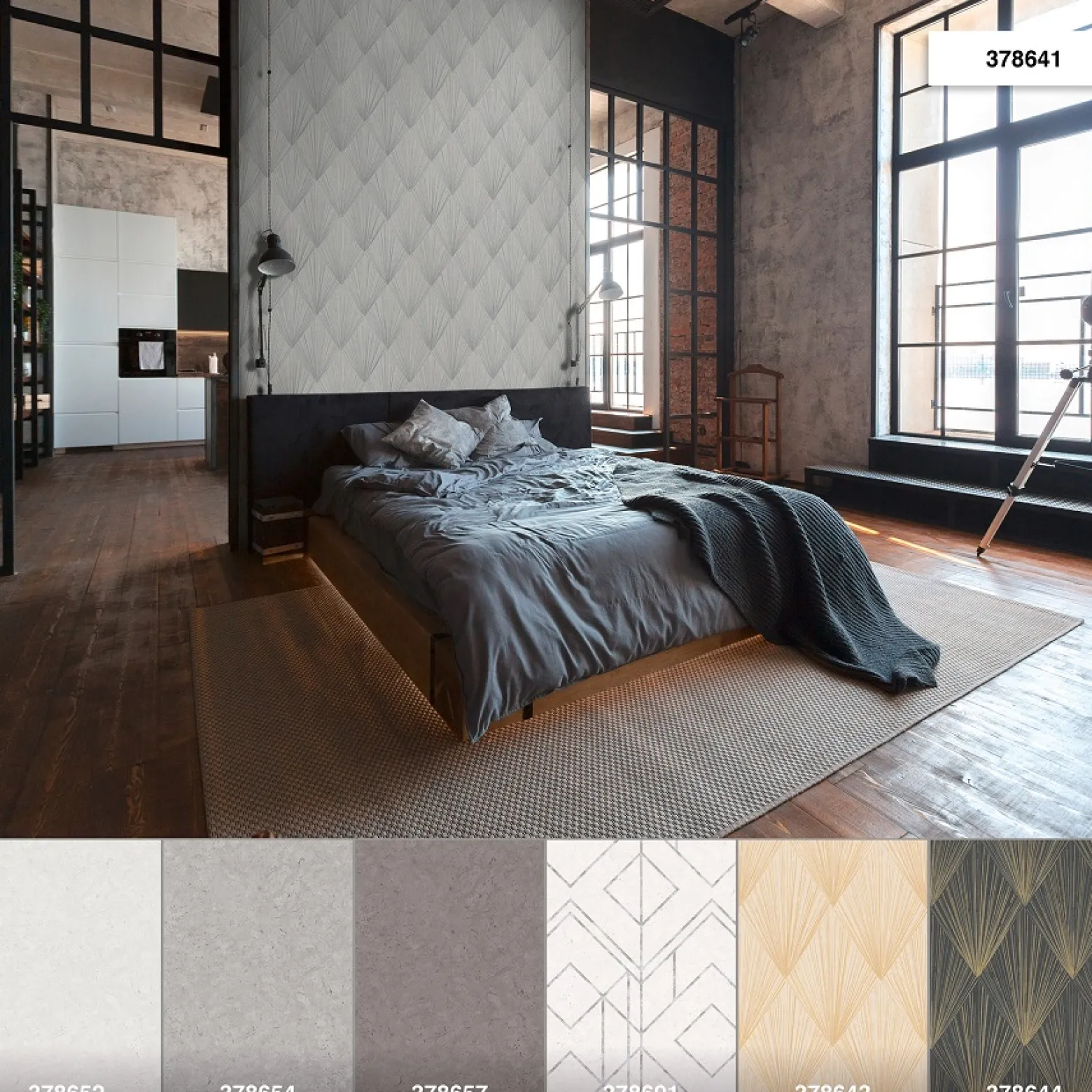 Vliestapete Fächer Grafisch grau silber Metallic 37864-1