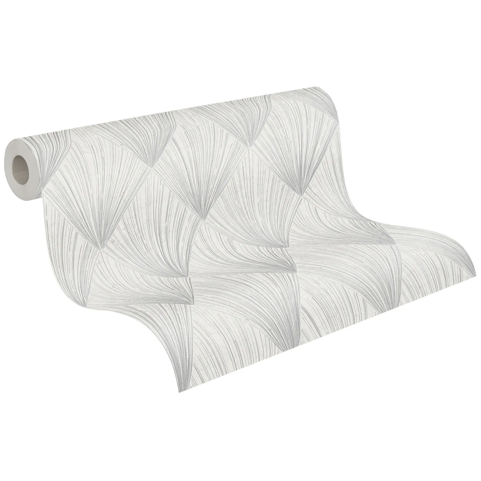 Vliestapete Fächer Grafisch grau silber Metallic 37864-1