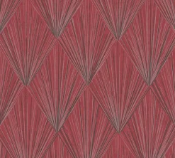 Vliestapete Fächer Grafisch rot schwarz metallic 37864-2