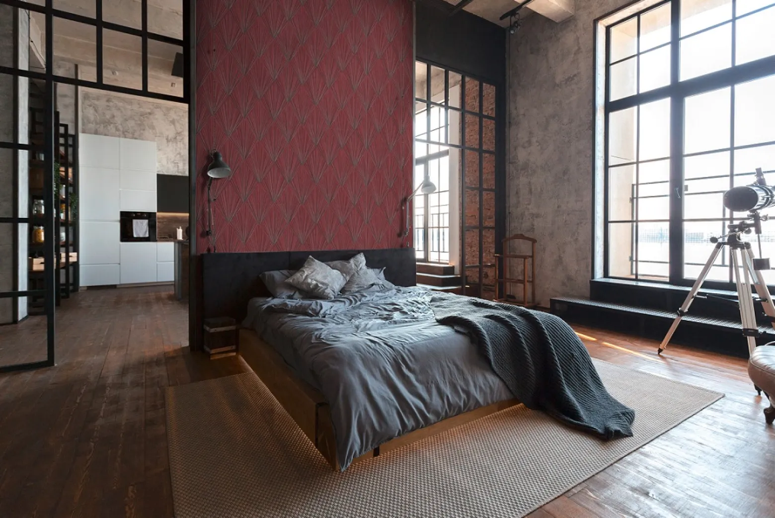 Vliestapete Fächer Grafisch rot schwarz metallic 37864-2