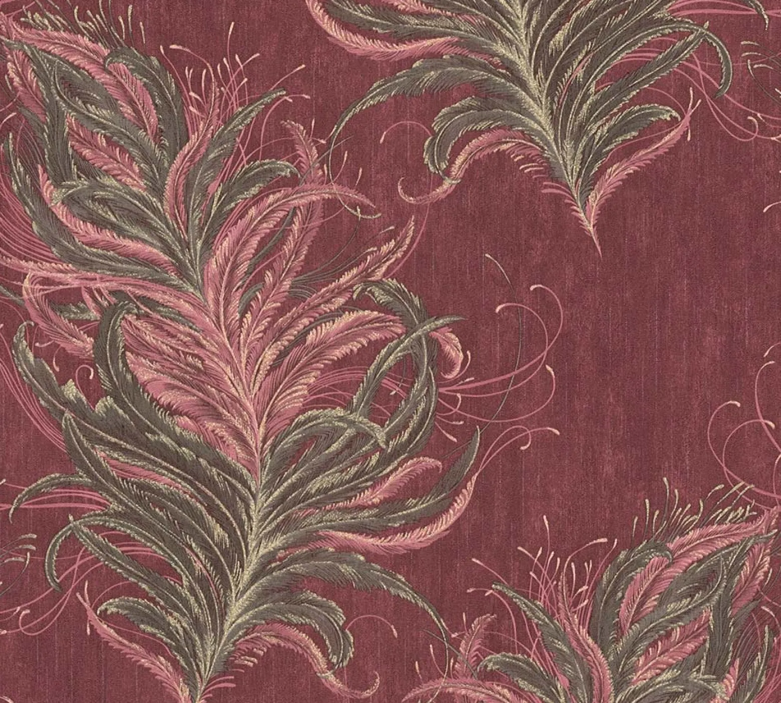 Vliestapete Federn Natur rot braun Mata Hari 38009-3