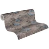 Vliestapete Fische Blätter blau kupfer Metallic 37859-4