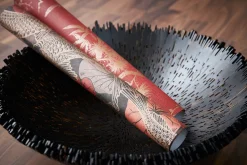 Vliestapete Fische Blätter braun rot Metallic 37859-5