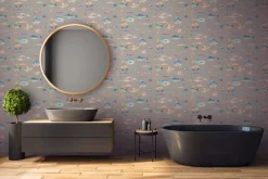 Vliestapete Fische Grau Braun Bunt 39696-1