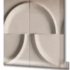 Vliestapete Fliesen 3D Effekt Kreise Grau Beige 34466